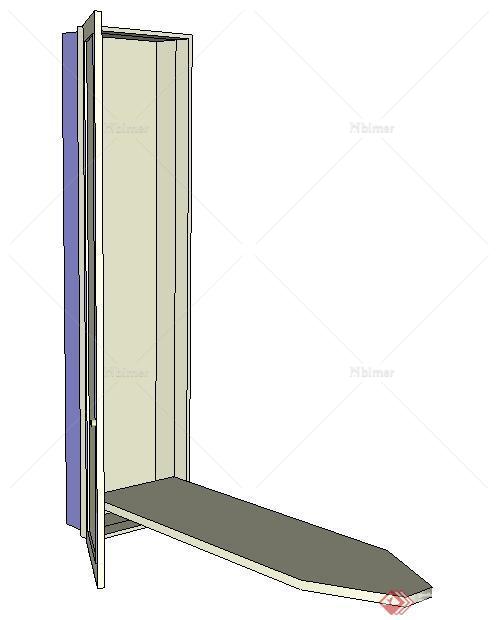 一个现代洗衣熨烫板su模型