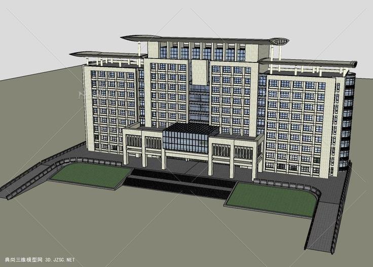 中层办公楼建筑fangan11 低层办公楼su模型