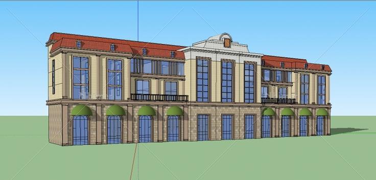 欧式商业街建筑设计方案带SketchUp模型下载分享