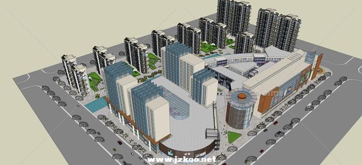 商业街概念设计SketchUp