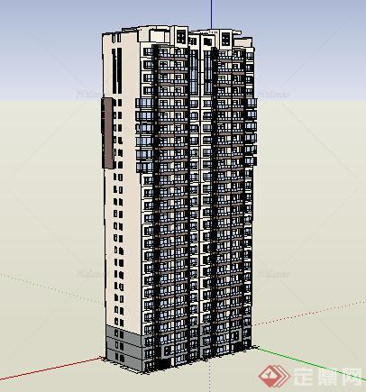 某市现代风格高层住宅建筑设计SU模型