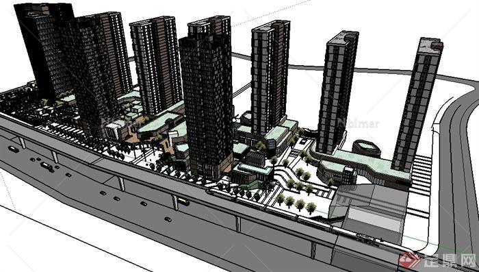 某现代高层住宅建筑设计SU模型