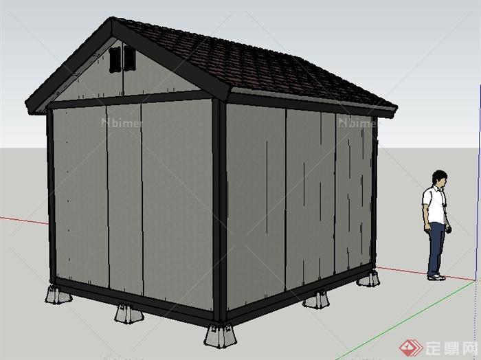 一间小仓库建筑设计SU模型