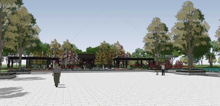 新中式公园(80567)su模型下载