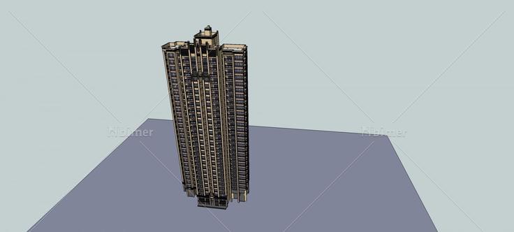 新古典风格高层住宅楼(76425)su模型下载