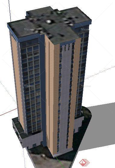 独栋高层写字楼办公建筑设计su模型