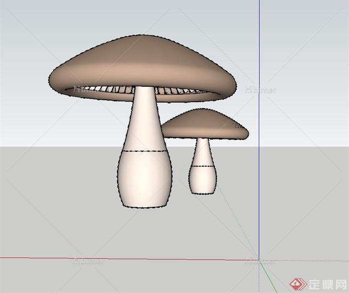 现代风格蘑菇小品设计SU模型[原创]