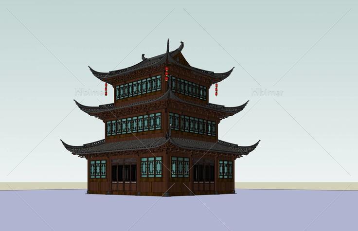 中式小酒楼(50569)su模型下载