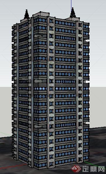 某地一栋高层办公楼建筑SU模型