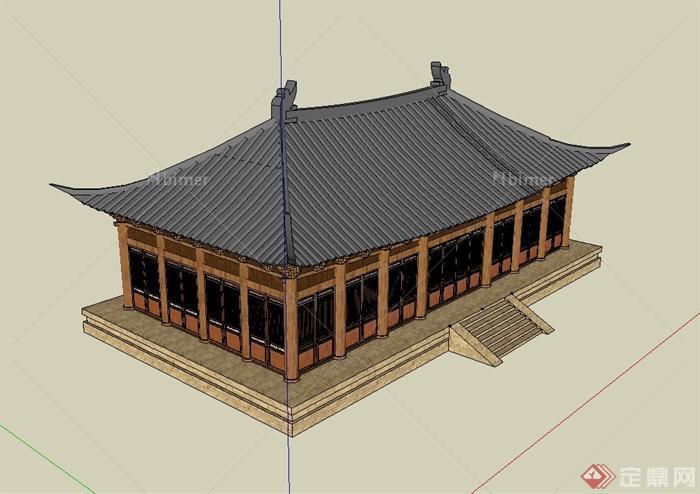 中国古典中式风格文化古建筑su模型[原创]