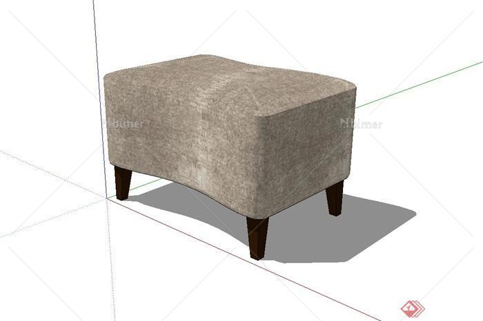现代室内沙发坐凳设计su模型