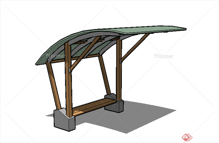 某现代风格景观园林廊架SU模型
