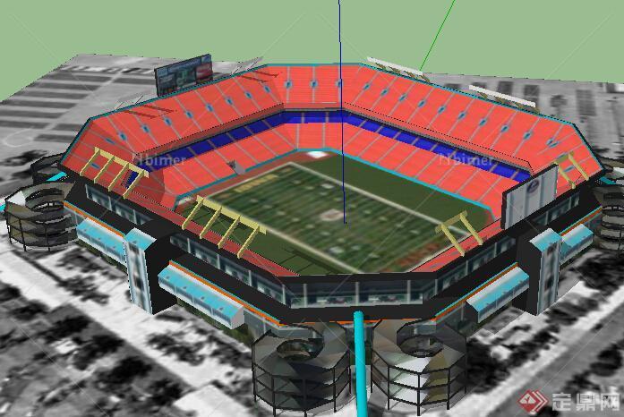 某现代风格体育场建筑设计SU模型