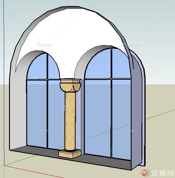 拱形窗户su模型