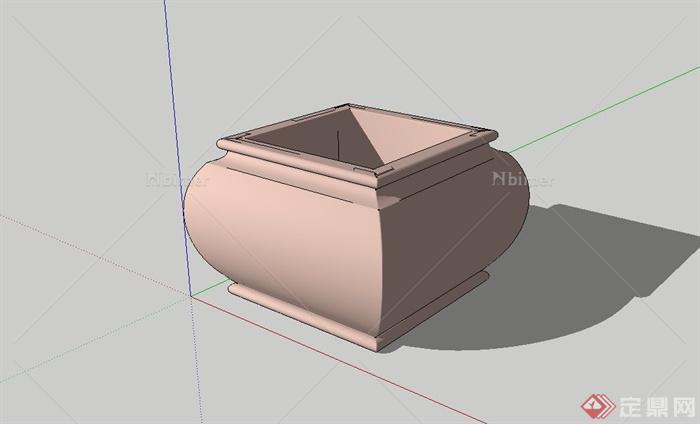方形花钵设计su模型[原创]