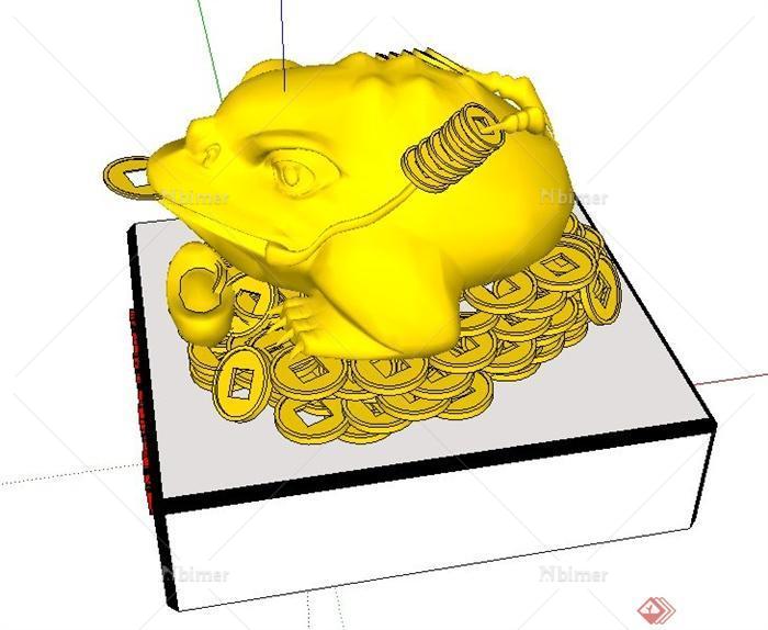 园林景观节点金蟾雕塑设计SU模型