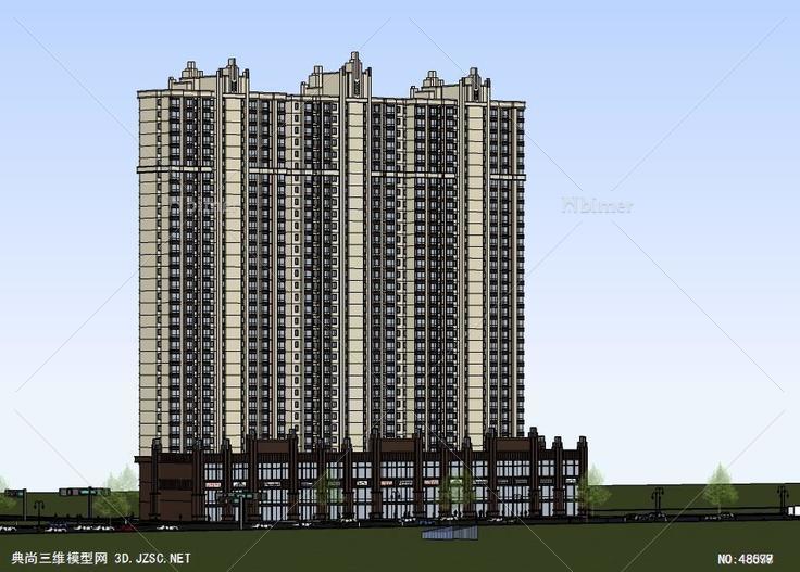 自动保存_地形高层住宅 su模型 3d