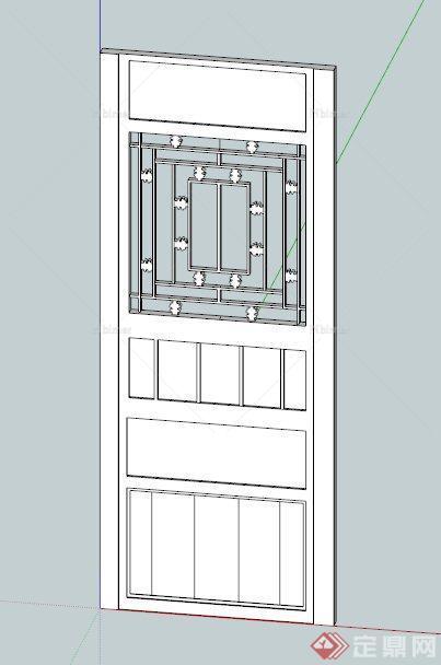多个窗花格设计SU模型