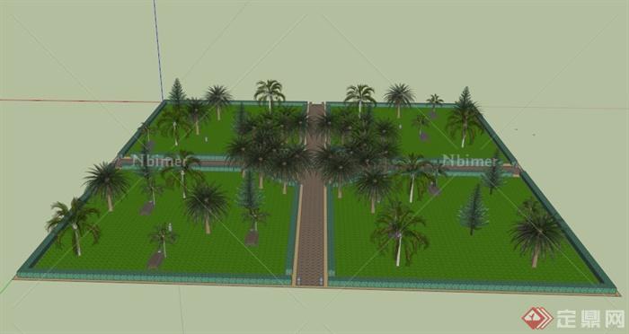 某大型公园景观规划设计SU模型
