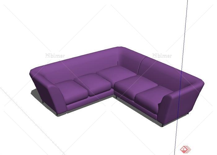 某现代风格室内空间沙发设计SU模型素材[原创]