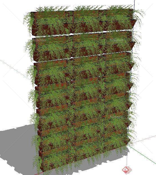 立体绿化植物墙种植池su模型[原创]