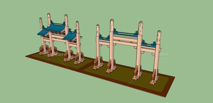  中式--牌坊(33047)su模型下载