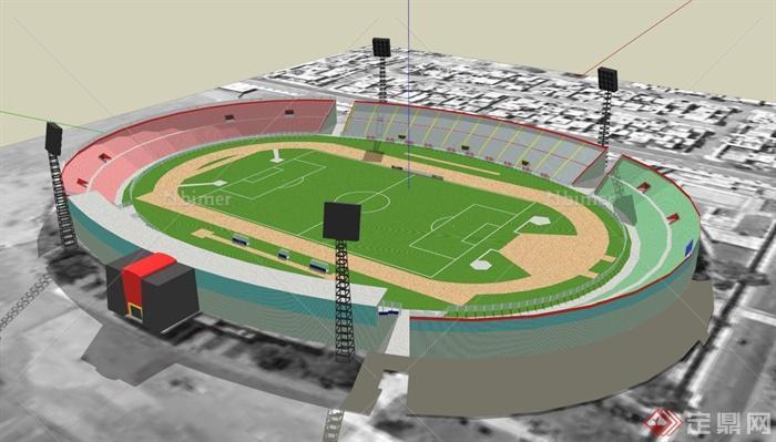 某个足球场馆建筑设计SU模型