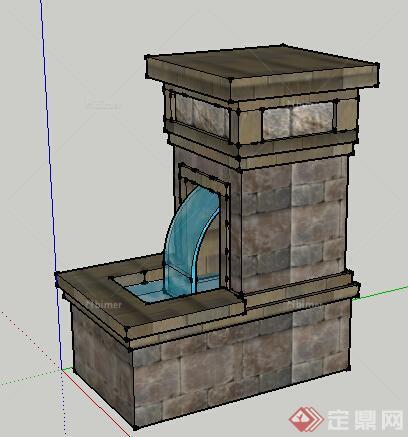 园林景观之水景小品设计方案SU模型2