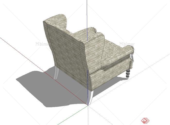现代客厅单体沙发椅设计SU模型[原创]