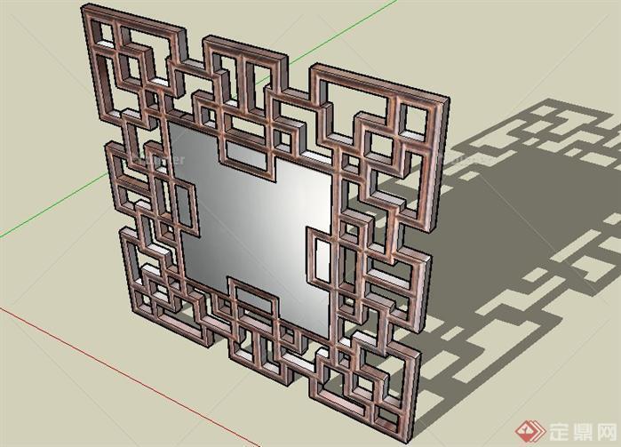 中式景观组合中式隔断SketchUp(SU)3D模型