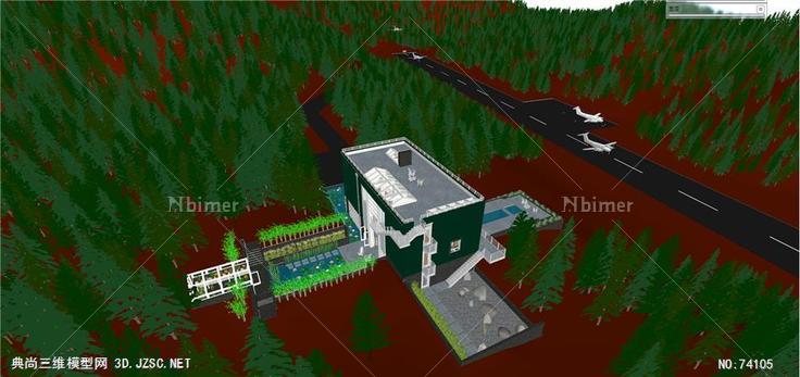 BFI9.4_3DWH 林中别墅 带停机场