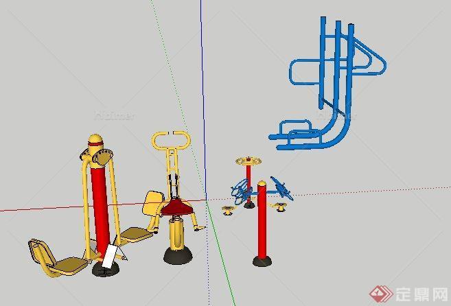 5款简洁健身器材su模型[原创]