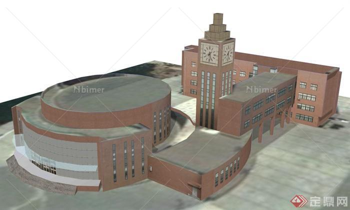 办公大楼建筑设计SU模型1