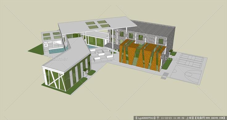 社区活动中心设计su模型