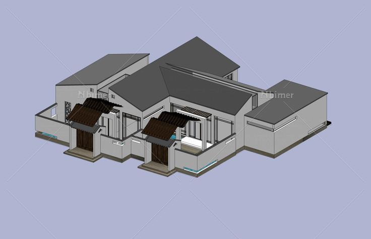 仿古度假别墅(51905)su模型下载