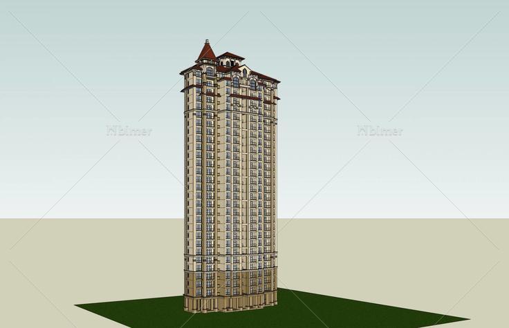 欧式高层住宅楼(46599)su模型下载