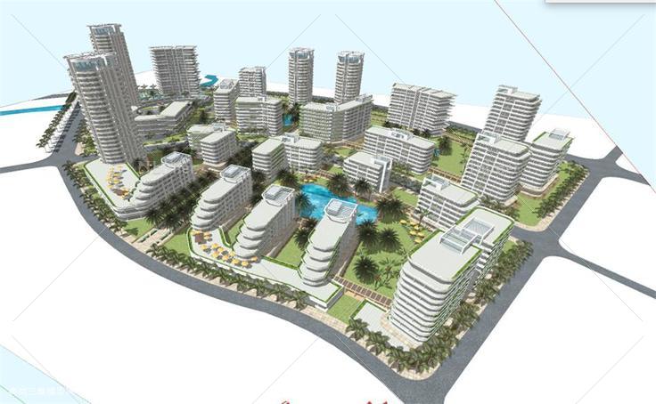 惠州养老社区规划建筑精细模型立面深化au模型