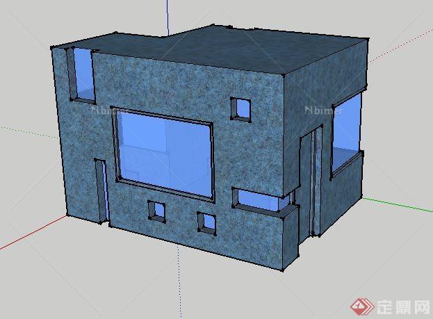 某厂区入口保安亭SketchUp(SU)3D模型