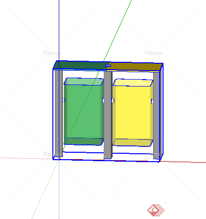 某垃圾箱垃圾桶设计SU模型素材
