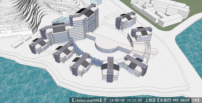 大型商业建筑规划设计su简模型