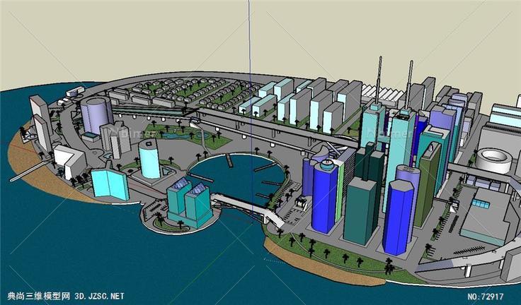 城市规划城市设计Sketchup模型southbaycity