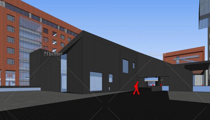 现代图书馆教学楼建筑sketchup模型