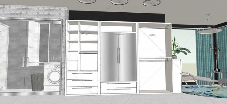 家装衣帽间(53581)su模型下载