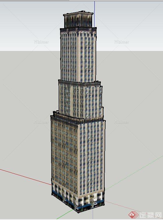 某高层三台办公建筑设计SU模型