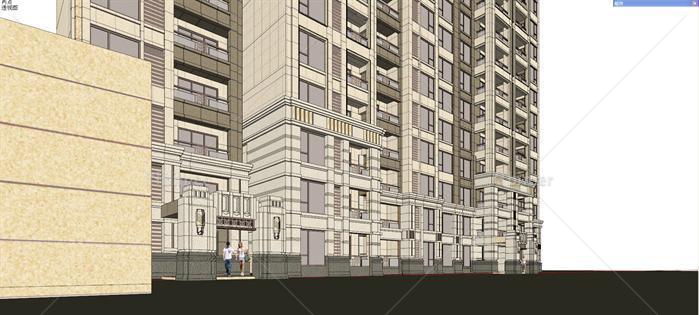 新古典高层公寓建筑设计方案su模型[原创]