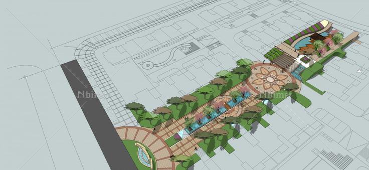 小区中心广场(88451)su模型下载