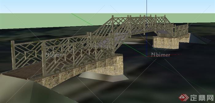 园林景观之景观桥设计su模型
