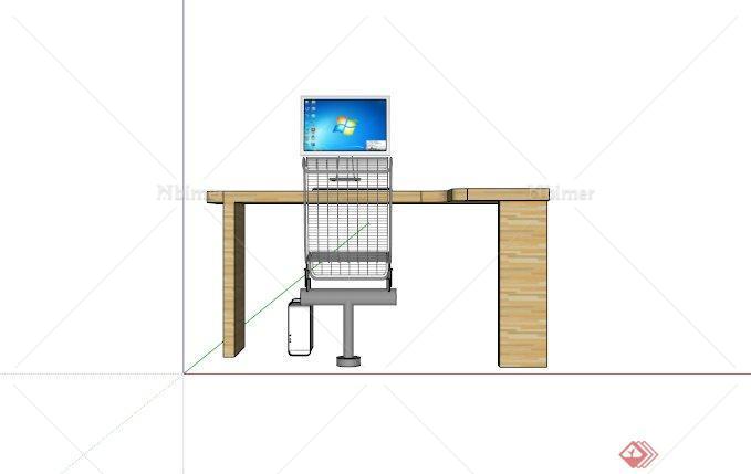 某L型电脑桌设计SU模型