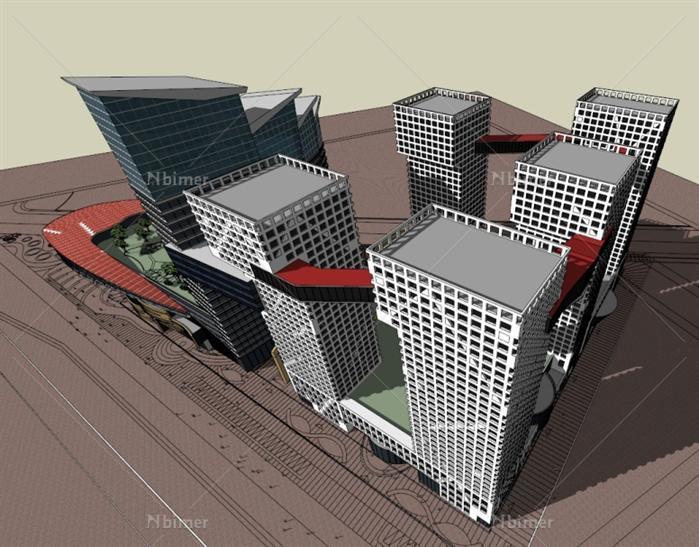 乐活城市广场项目方案SU精致设计模型[原创]