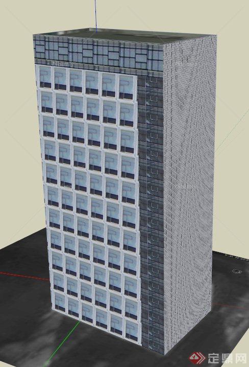 某栋小高层办公楼建筑设计SU模型